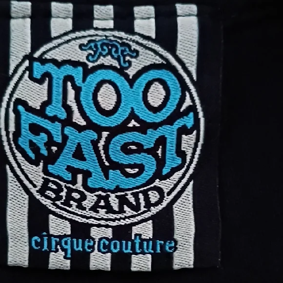 Too Fast Black and Blue Striped Patch - Picture 7 of 7